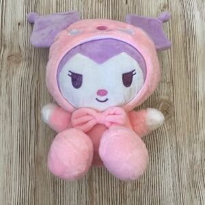 Cute Kuromi Plush Pink Baku Costume Fluffy Stuffed Animal Plushie Toy Sanrio